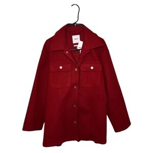 KOTON Red Belted Button Down Coat
